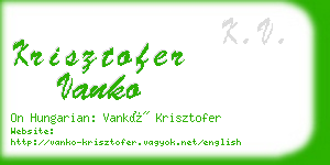 krisztofer vanko business card